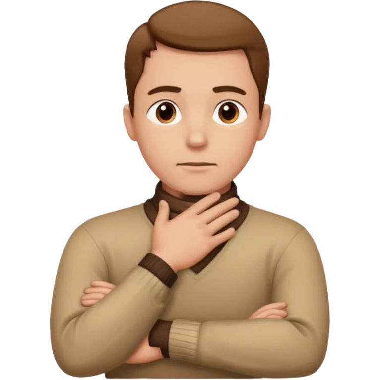 Man with hands crossed around neck emoji