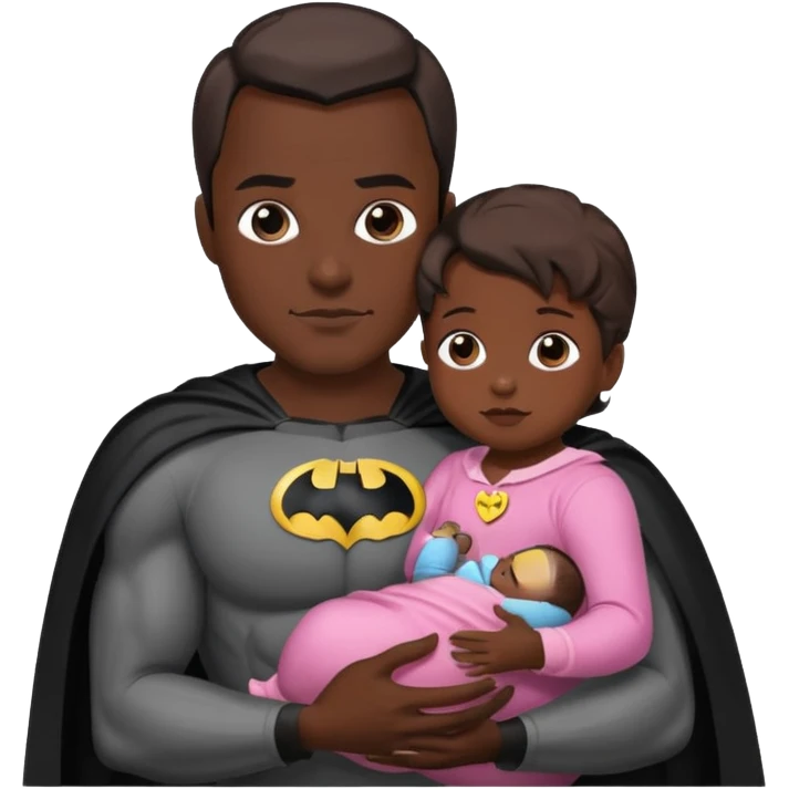 batman holding baby daughter emoji
