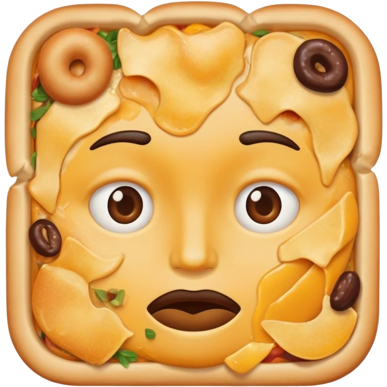 face with food all over it emoji