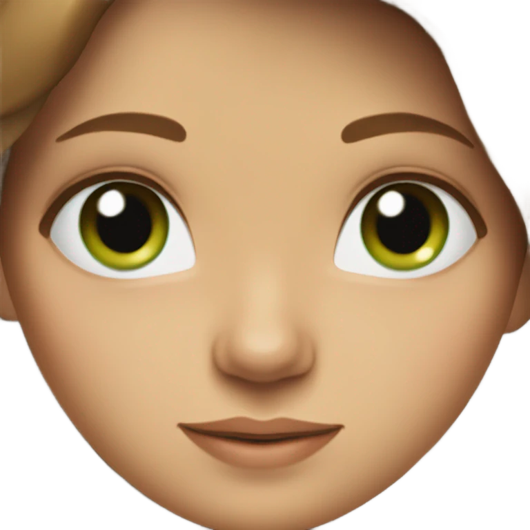 Girl with long brown hair and blue/green eyes emoji