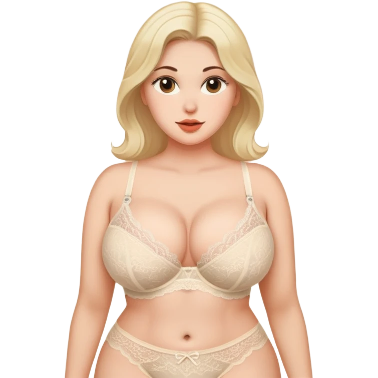 Woman with massive boobs in lace underwear  emoji
