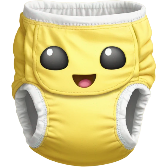 Diaper yellow inside puffy emoji