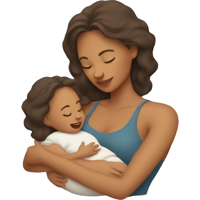 Mom and baby cuddling emoji