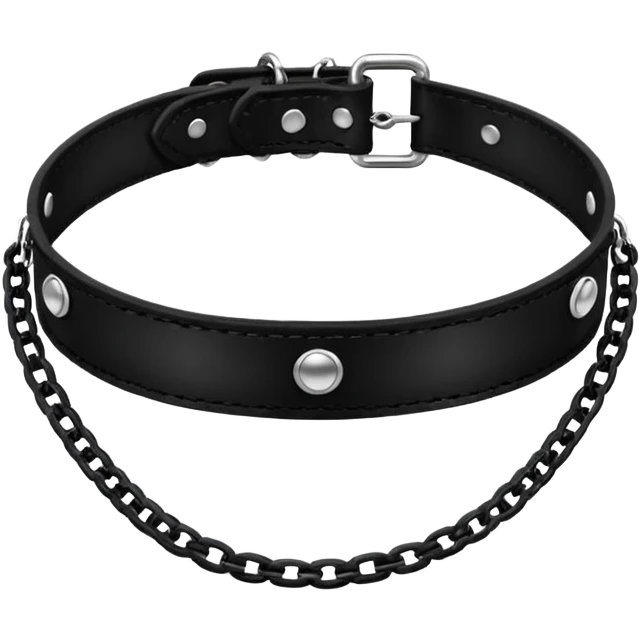 Black collar-choker with a chain attached  emoji