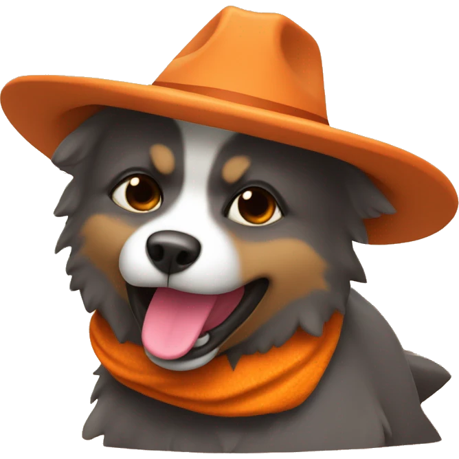 zorrito naranja con sobrero emoji