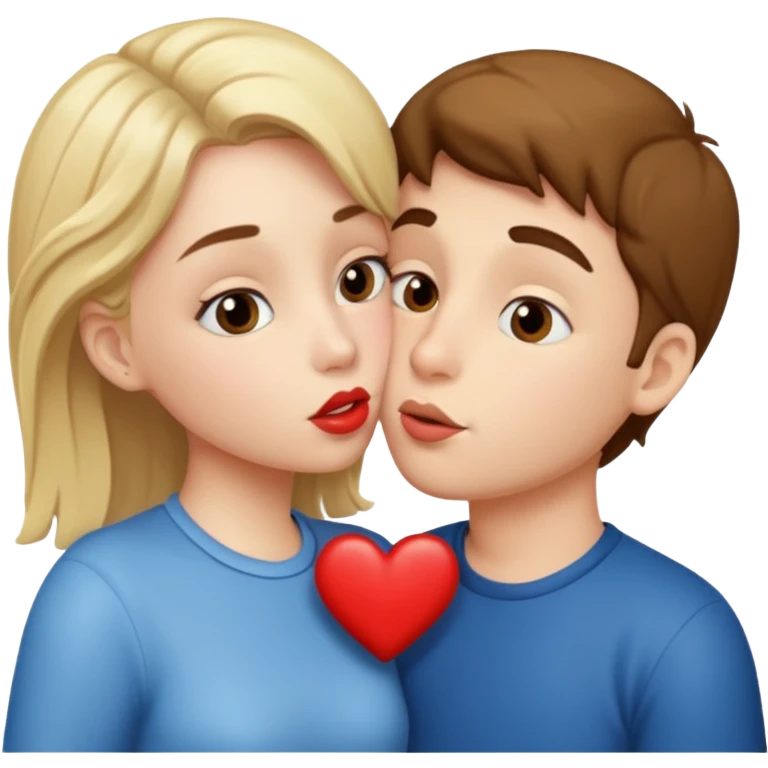A girl a a boy kissing emoji