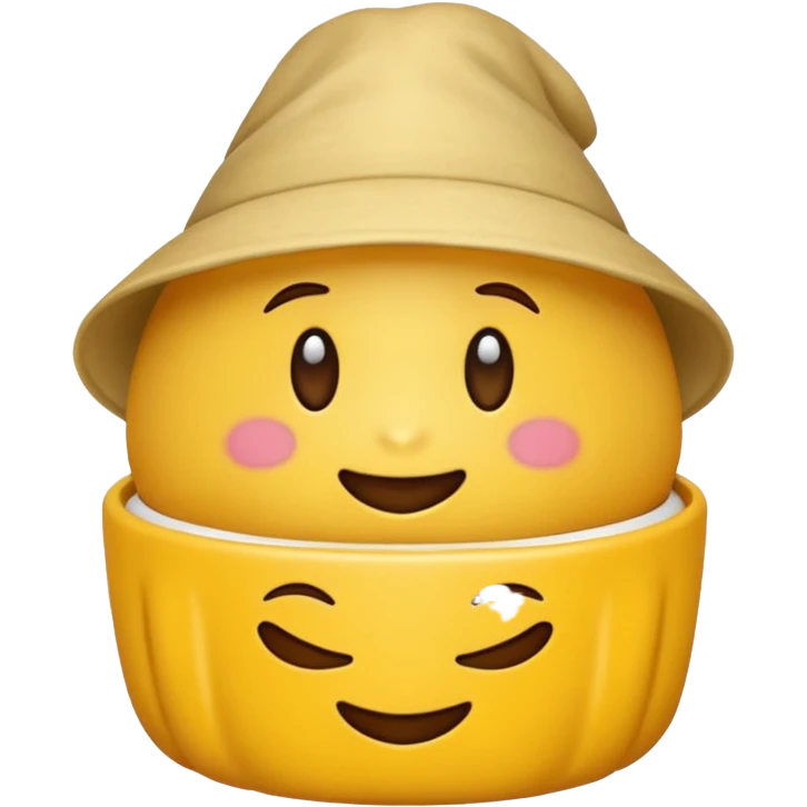 Ein gelber Emoji der einen Handkuss macht und Chefkoch ist emoji