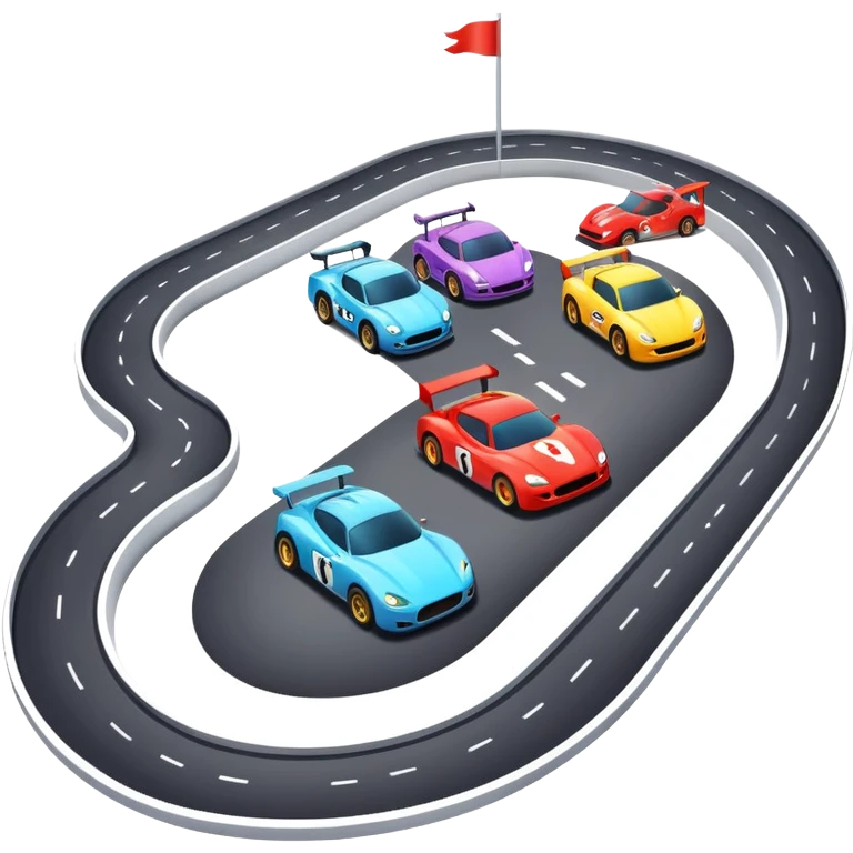 race track with racing cars emoji