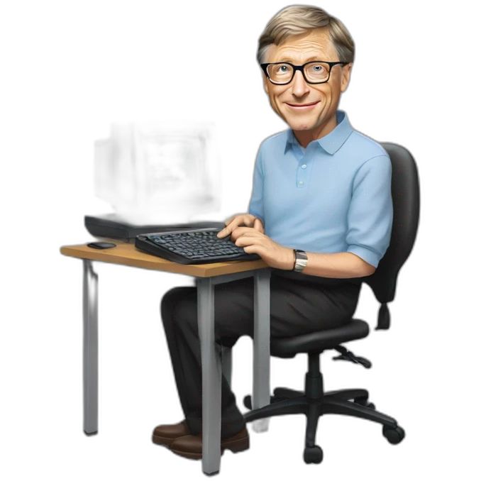 bill gates with computer emoji