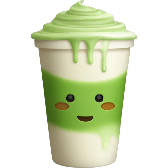 Matcha latte in a plastic cup  emoji