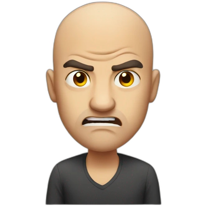 angry bald guy emoji