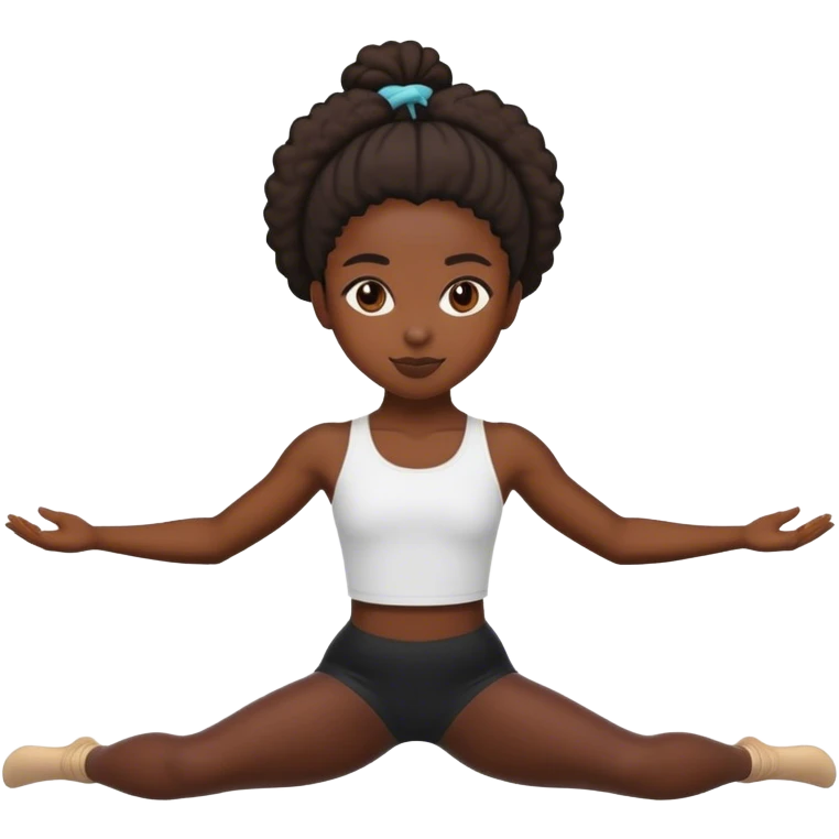 Black girl doing a split emoji