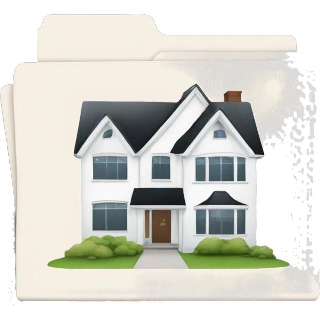 a folder of documents with a picture of a house on it emoji