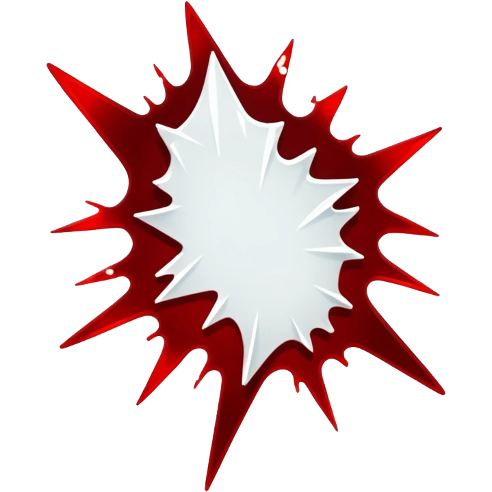 Broken white transparent diaphanous translucent glass shards with blood splattered around it  emoji