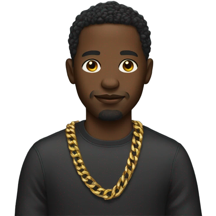 Black guy with gold chain emoji