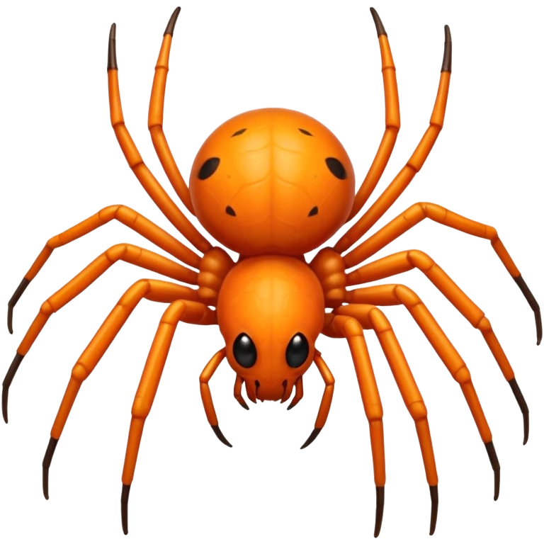 very shiny orange spider emoji
