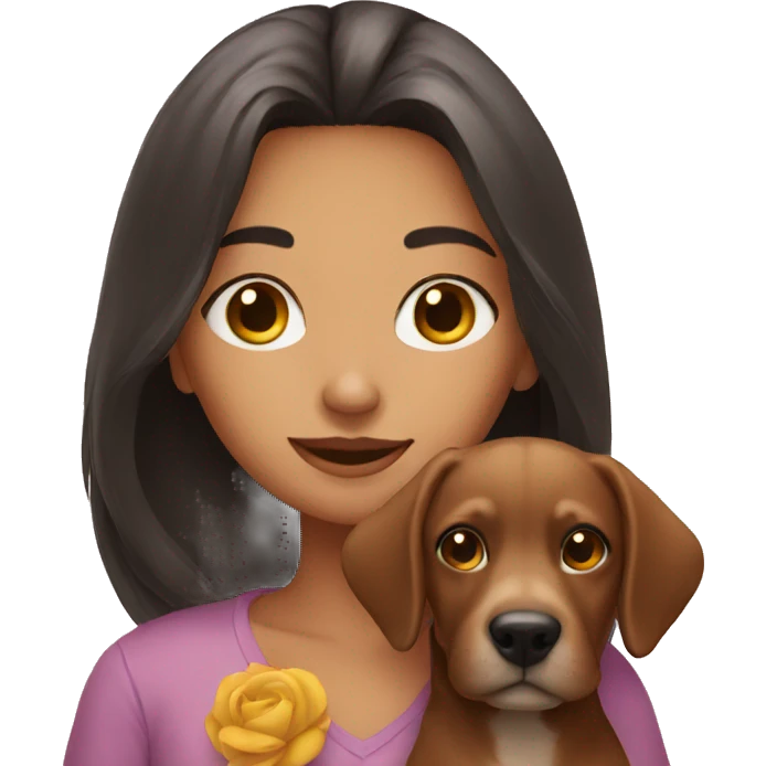 Girl with dog emoji