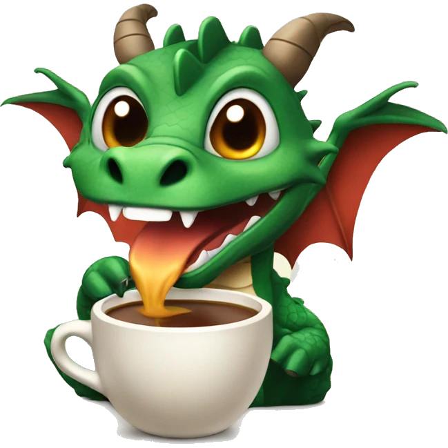 dragon with coffee emoji