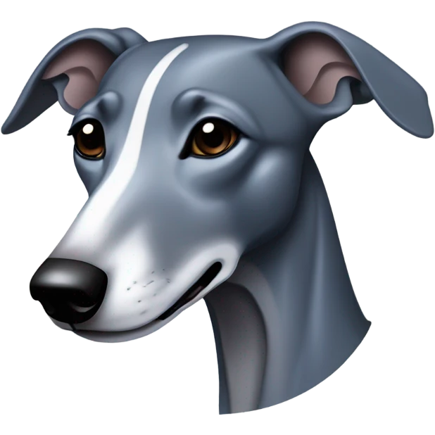 Dark grey blue whippet without white patch emoji