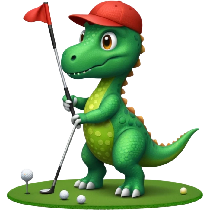 Golfing dinosaur  emoji