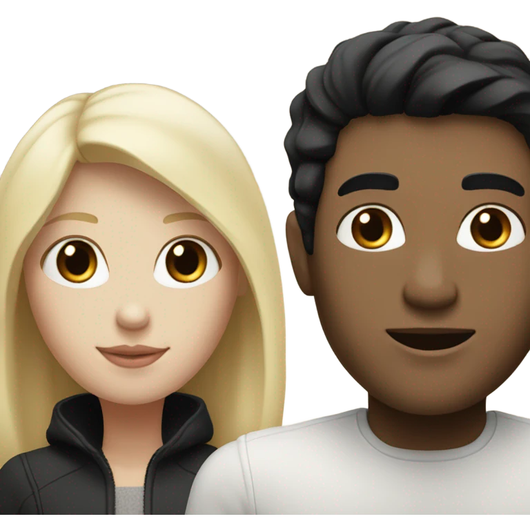 Couple man with black hair white skin girl with blonde hair white skin  emoji