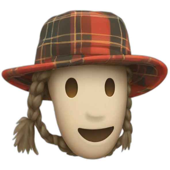 plaid trapper hat emoji
