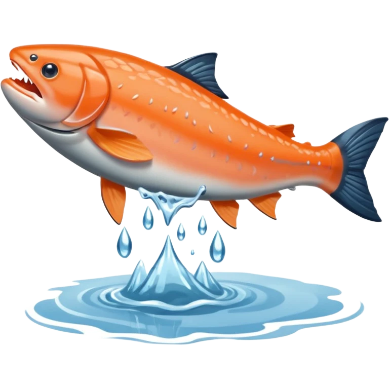 a salmon flopping out of water, make it so its on land flopping around emoji