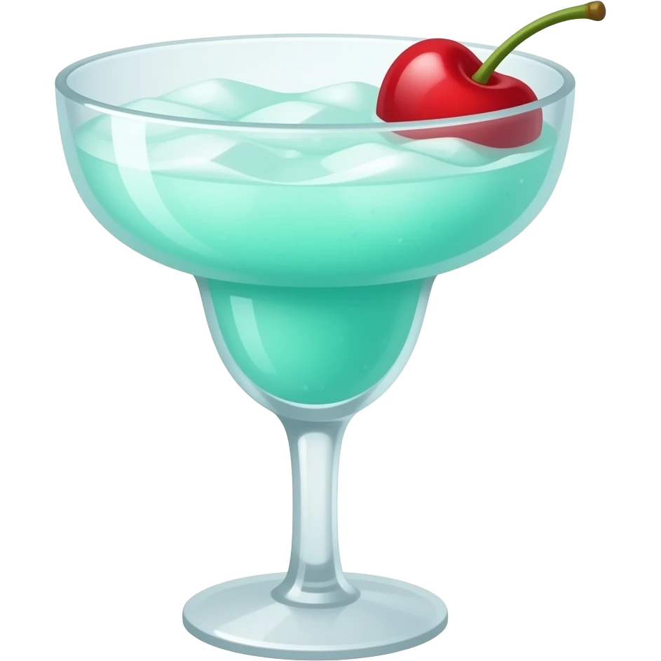 #A0F4F4 theme colored on margarita glass cocktail emoji with a single heart shaped cherry on top emoji