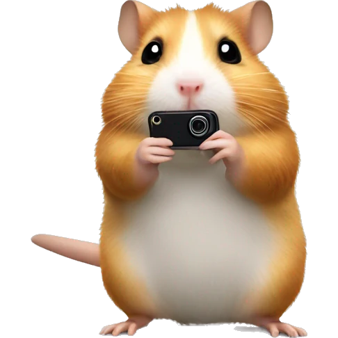 Hamster with iphone take a video emoji