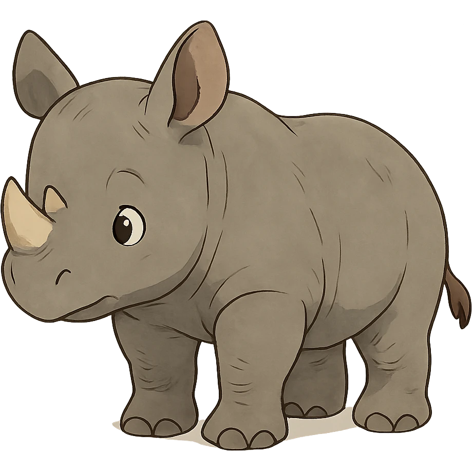 gray baby rhino emoji