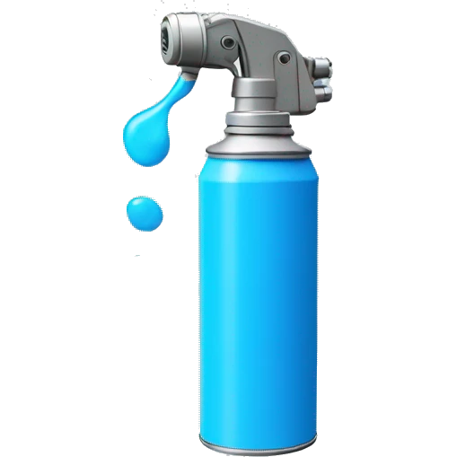 spray can color  blue with a regular small spray nozzle emoji