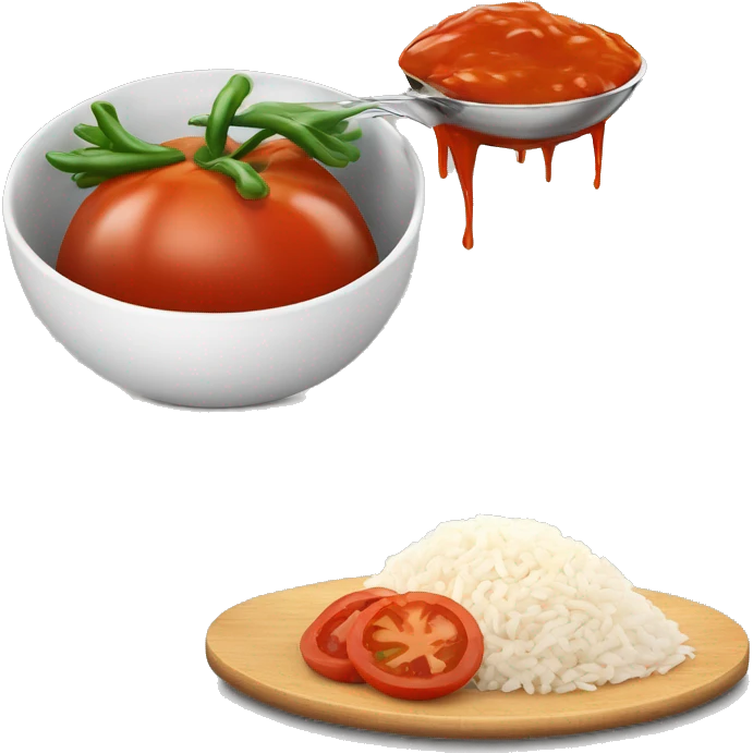 Bue ne de riz couper en deux avec de la sauce tomate dada n emoji