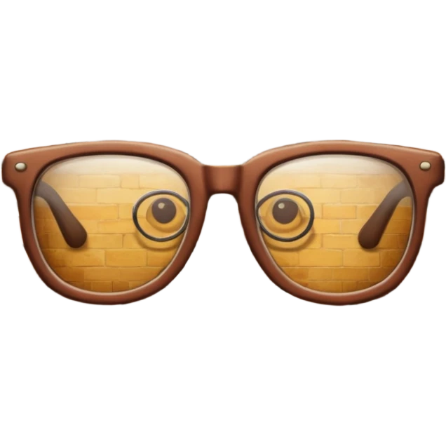 Brick wall with glasses emoji