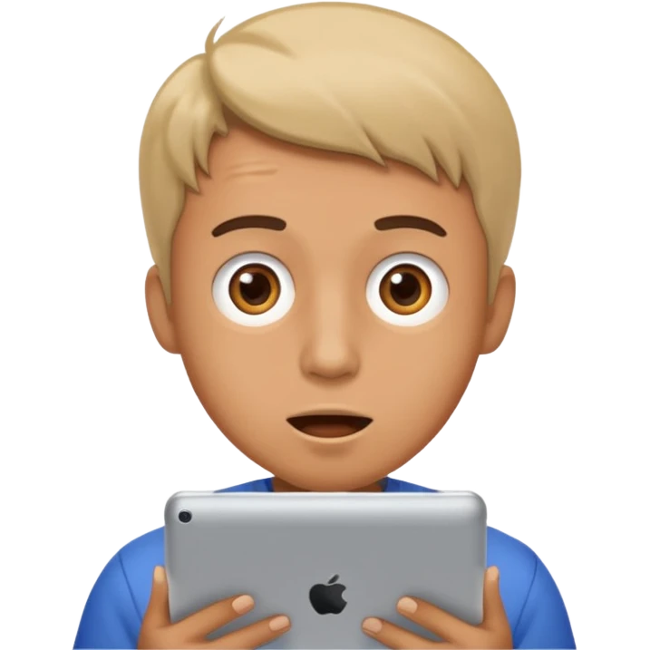 un monsieur fou sur ça tablette emoji