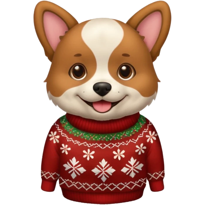 Dog with ugly sweater  emoji