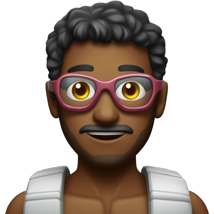 martian barman shirtless and goggles emoji