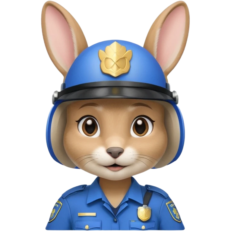 judy hopps, Rabbit police, blue uniform including helmet of uniform emoji