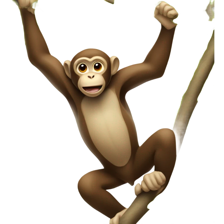 Monkey swinging on trees  emoji