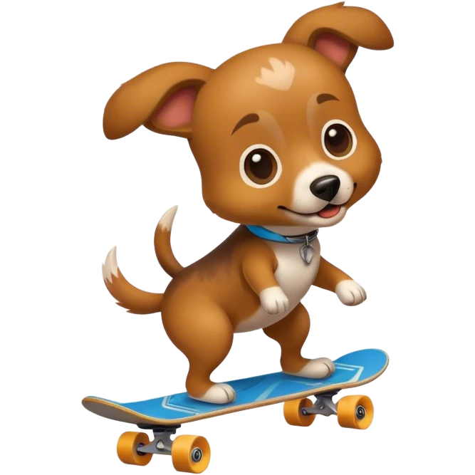 Dog on the skateboard  emoji