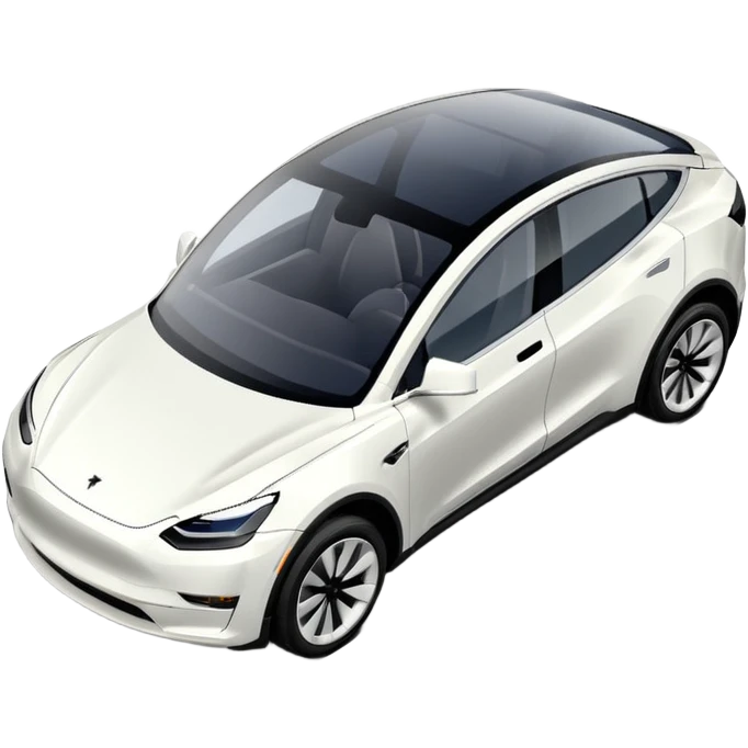 Top down view of a Tesla Model Y parking emoji