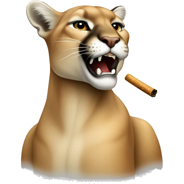 A puma smoking emoji