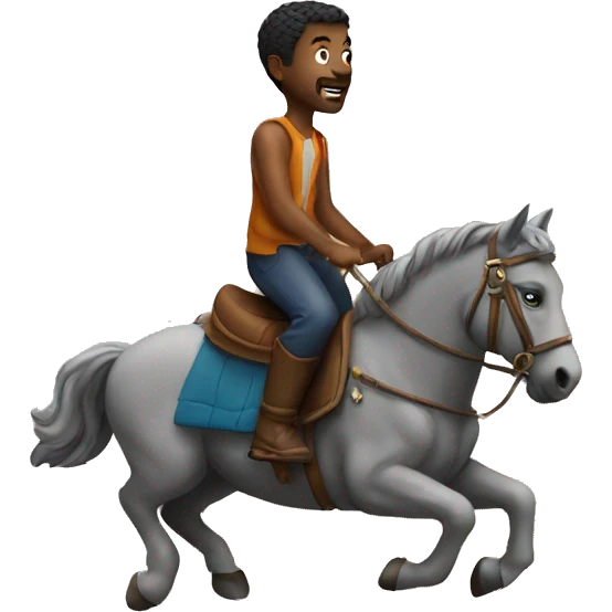Man with riding on a moon emoji