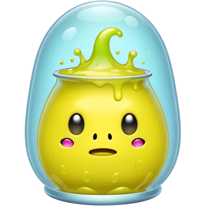 yellow slime alien in glass bubble emoji