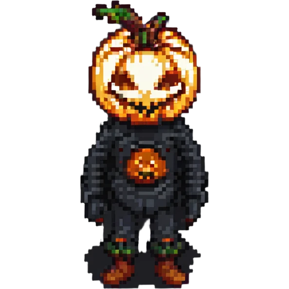 pumpkin person pixel art emoji