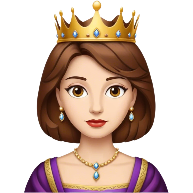 Brown hair queen emoji