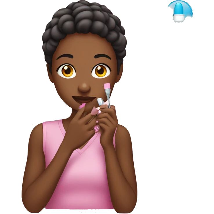 Girl doing her nails emoji
