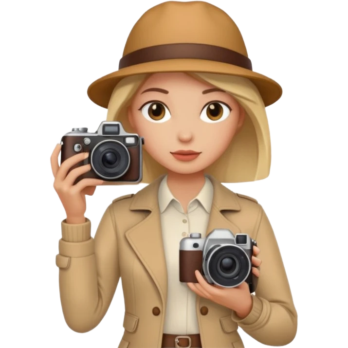 Women with Camera, different outfit emoji