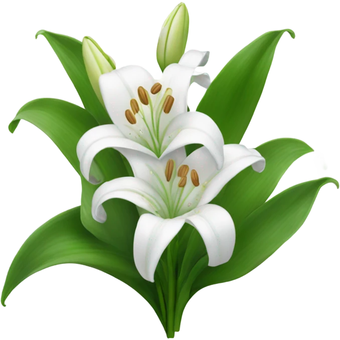 A bouquet of three white lily valley emoji
