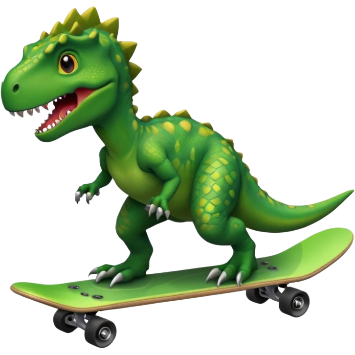 Dinosaur on a skateboard emoji