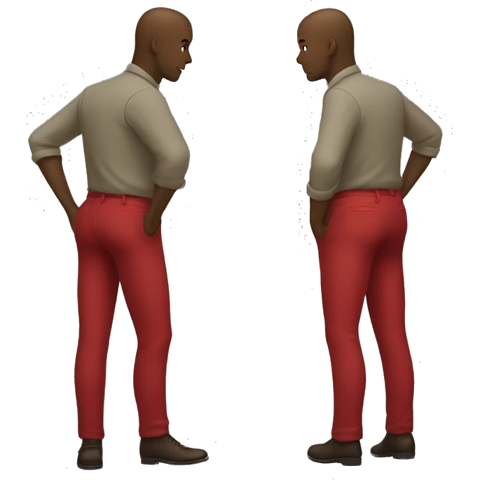 hosenman red trousers standing on one leg no face emoji